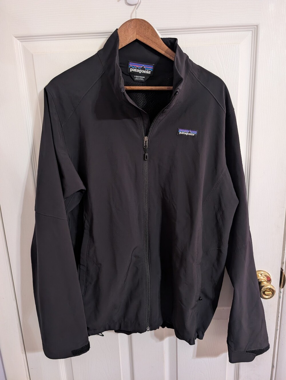 Patagonia Mens Jacket Black Full Zip Adze *logo* Size Large
